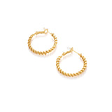 22K Gold Vermeil Textured Twist Hoop Earrings | Vintage Inspired