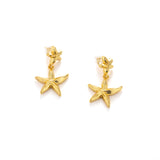 22K Gold Plated Starfish Drop Earrings | Coastal Minimalist Jewelry
