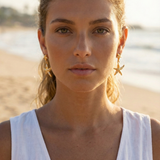 22K Gold Plated Starfish Drop Earrings | Coastal Minimalist Jewelry