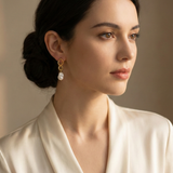 22K Gold Infinity Baroque Pearl Earrings | Minimalist Pearl Drops