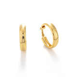 22K Gold Plated Wide Flat Hoop Earrings | Chunky Minimalist Gold Hoops