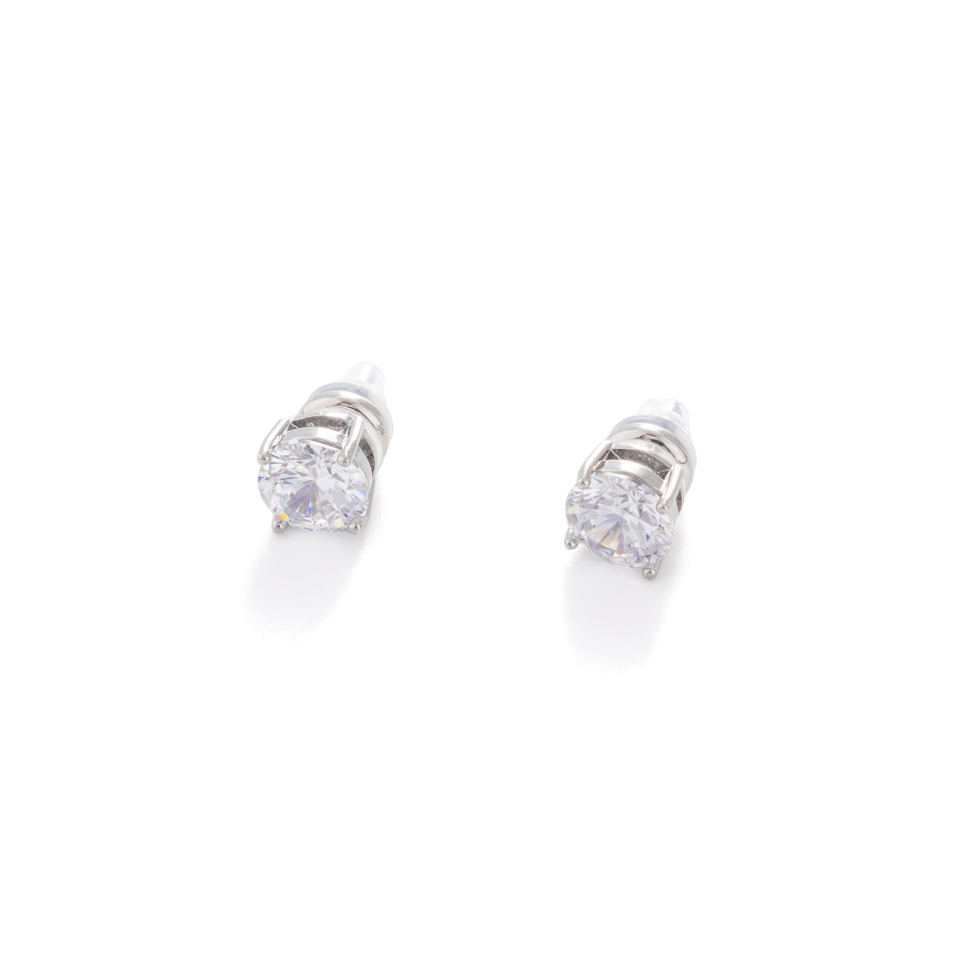 Classic Round Solitaire Stud Earrings - Colorful Gemstone Birthstone Jewelry
