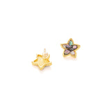 Natural Abalone Shell Stud Earrings - Iridescent Round Mother of Pearl Studs
