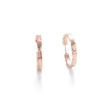 22K Rose Gold Vermeil Faceted Hoop Earrings | Pave Diamond Geometric Hoops