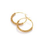 22K Gold Vermeil Pavé Crystal Medium Hoop Earrings