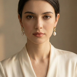 22K Gold Infinity Baroque Pearl Earrings | Minimalist Pearl Drops