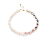 Pearl & Multicolor Zircon Half-Strand Necklace