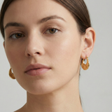 18K Gold Plated Crescent Moon Hoops: Minimalist Tapered Earrings