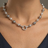 Grey Pearl Strand Necklace