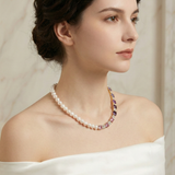 Pearl & Multicolor Zircon Half-Strand Necklace