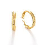 Large 22K Gold Plated Wide Hoop Earrings | Bold Flat Ribbon Hoops