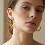 22K Gold Vermeil Pavé Crystal Medium Hoop Earrings