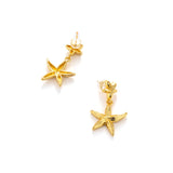 22K Gold Plated Starfish Drop Earrings | Coastal Minimalist Jewelry