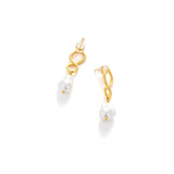 22K Gold Infinity Baroque Pearl Earrings | Minimalist Pearl Drops