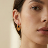 18K Gold Plated Crescent Moon Hoops: Minimalist Tapered Earrings