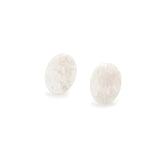 Vintage Baroque Oval Stud Earrings with Mother of Pearl Finish