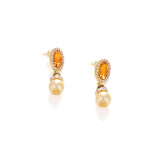 Amber Heirloom Pearl Drop Earrings - 22K Gold Vermeil