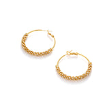 22K Gold Vermeil Pavé Crystal Medium Hoop Earrings