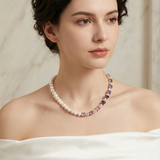Pearl & Multicolor Zircon Half-Strand Necklace