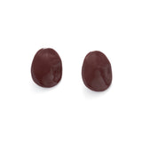 Organic Molten Stud Earrings - Red Enamel Sculptural Statement Jewelry