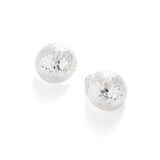 Silver Hammered Dome Button Stud Earrings