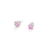 Classic Round Solitaire Stud Earrings - Colorful Gemstone Birthstone Jewelry