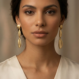 Brushed 22K Gold Vermeil Organic Shape Drop Earrings