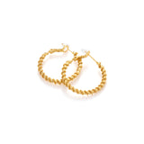 22K Gold Vermeil Textured Twist Hoop Earrings | Vintage Inspired