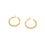 22K Gold Vermeil Textured Twist Hoop Earrings | Vintage Inspired