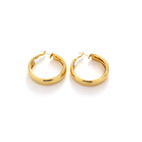 22K Gold Plated Wide Flat Hoop Earrings | Chunky Minimalist Gold Hoops